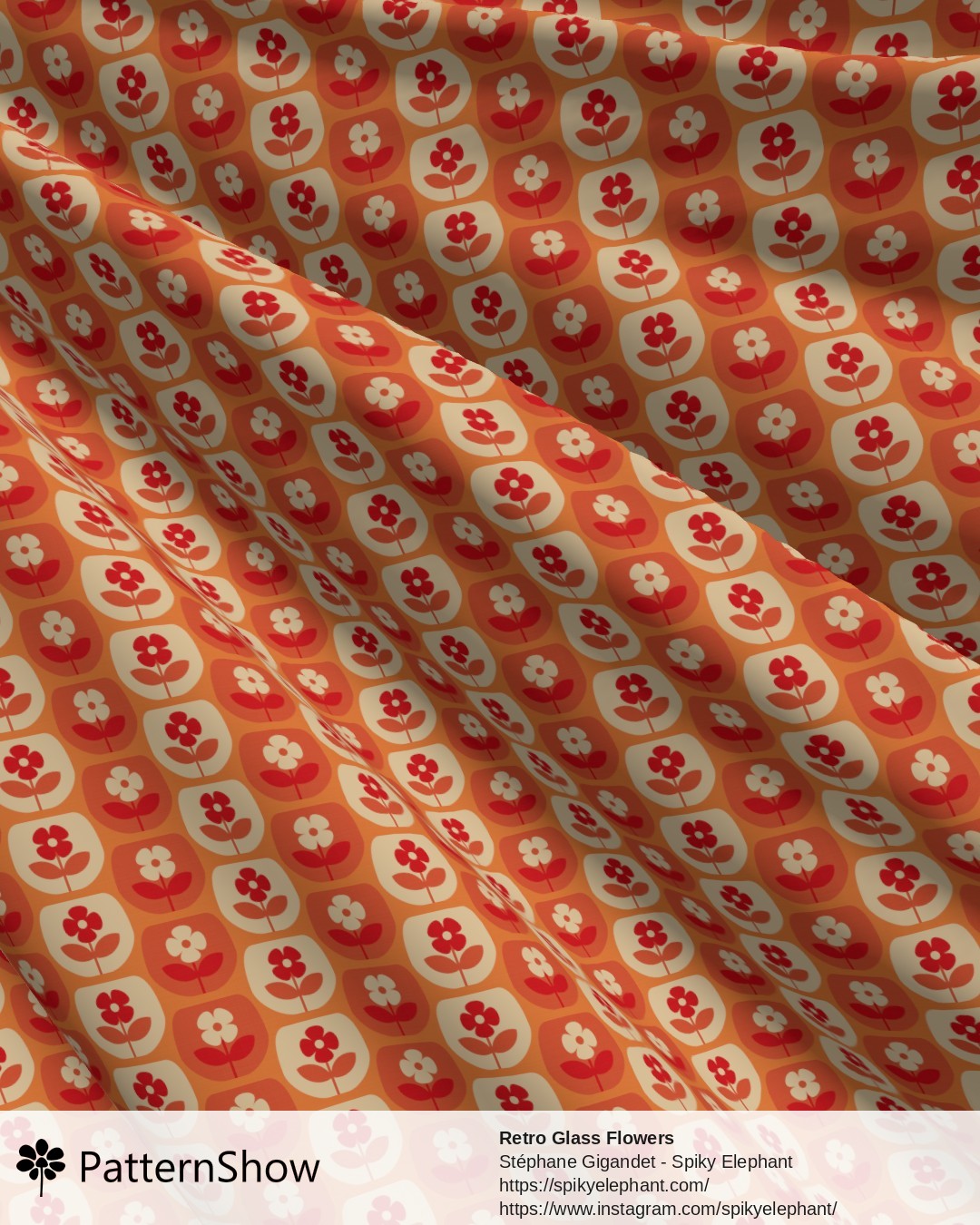Retro Glass Flowers - retro-glass-flowers.peach-salmon-red-cream.3600x3600
