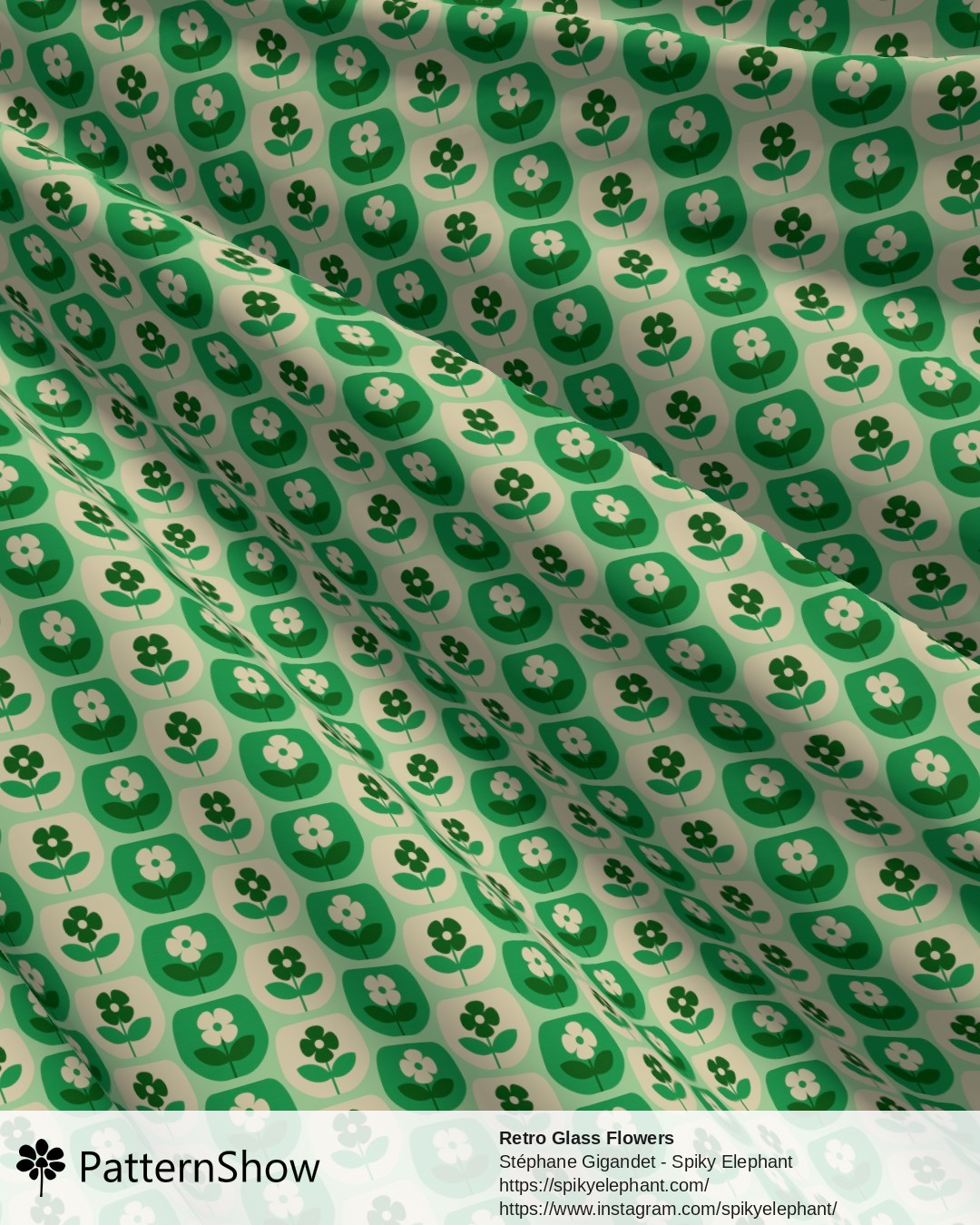 Retro Glass Flowers - retro-glass-flowers.green-cream.3600x3600