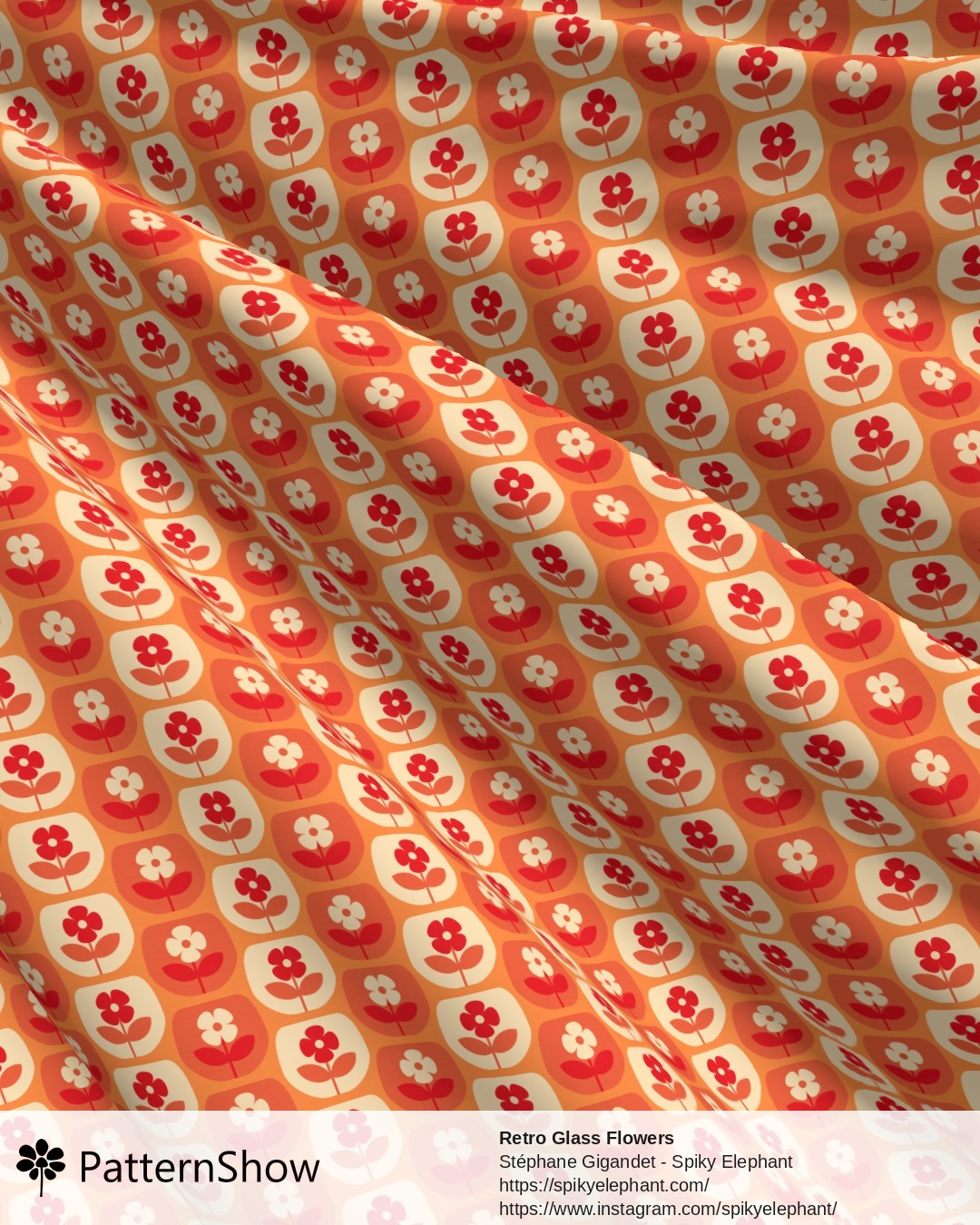 Retro Glass Flowers - retro-glass-flowers.peach-salmon-red-cream.3600x3600