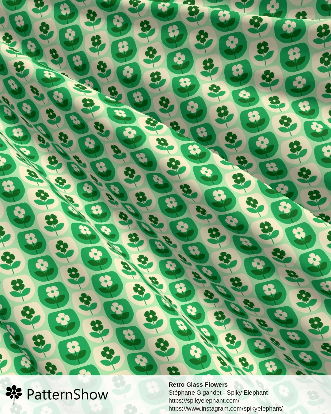 Retro Glass Flowers - retro-glass-flowers.green-cream.3600x3600
