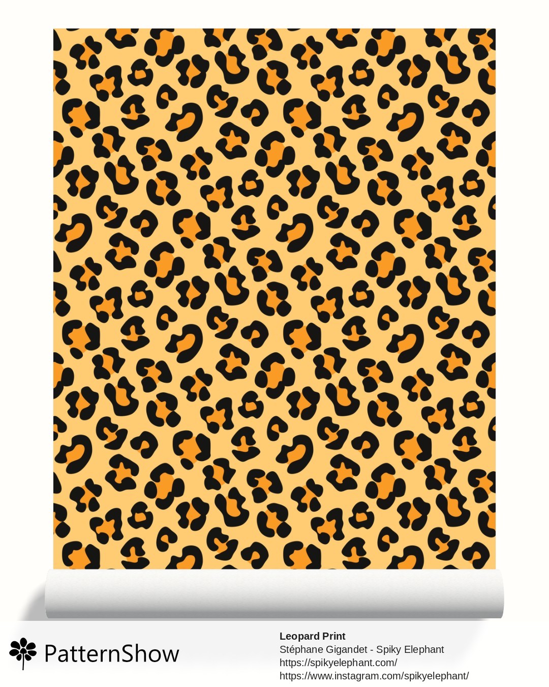 Leopard Print wallpaper - Black Orange Yellow