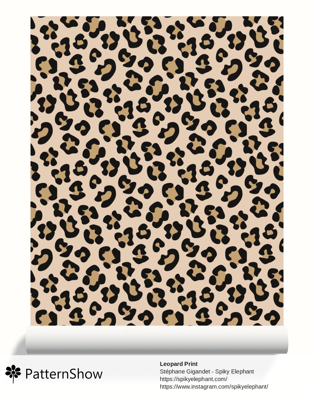 Leopard Print wallpaper - Black Beige Cream