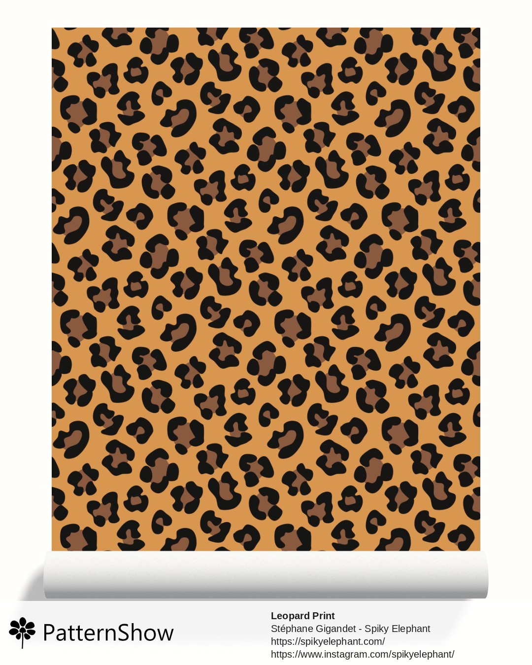 Leopard Print wallpaper - Black Brown Camel