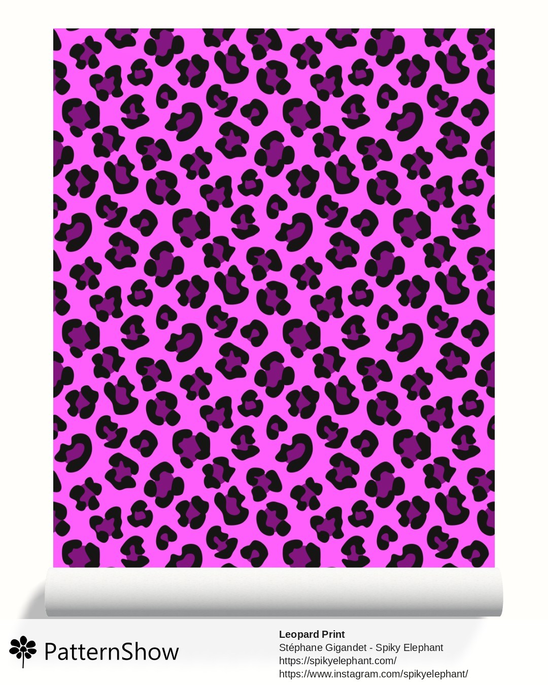 Leopard Print wallpaper - Black Purple Pink