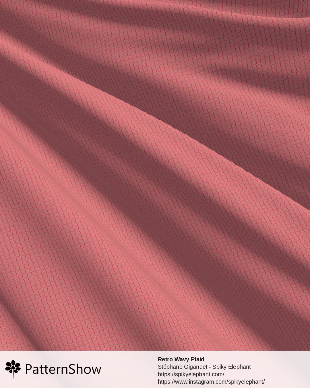 Retro Wavy Plaid - retro-groovy-gingham.rose-magenta-pink-cream.3600x3600