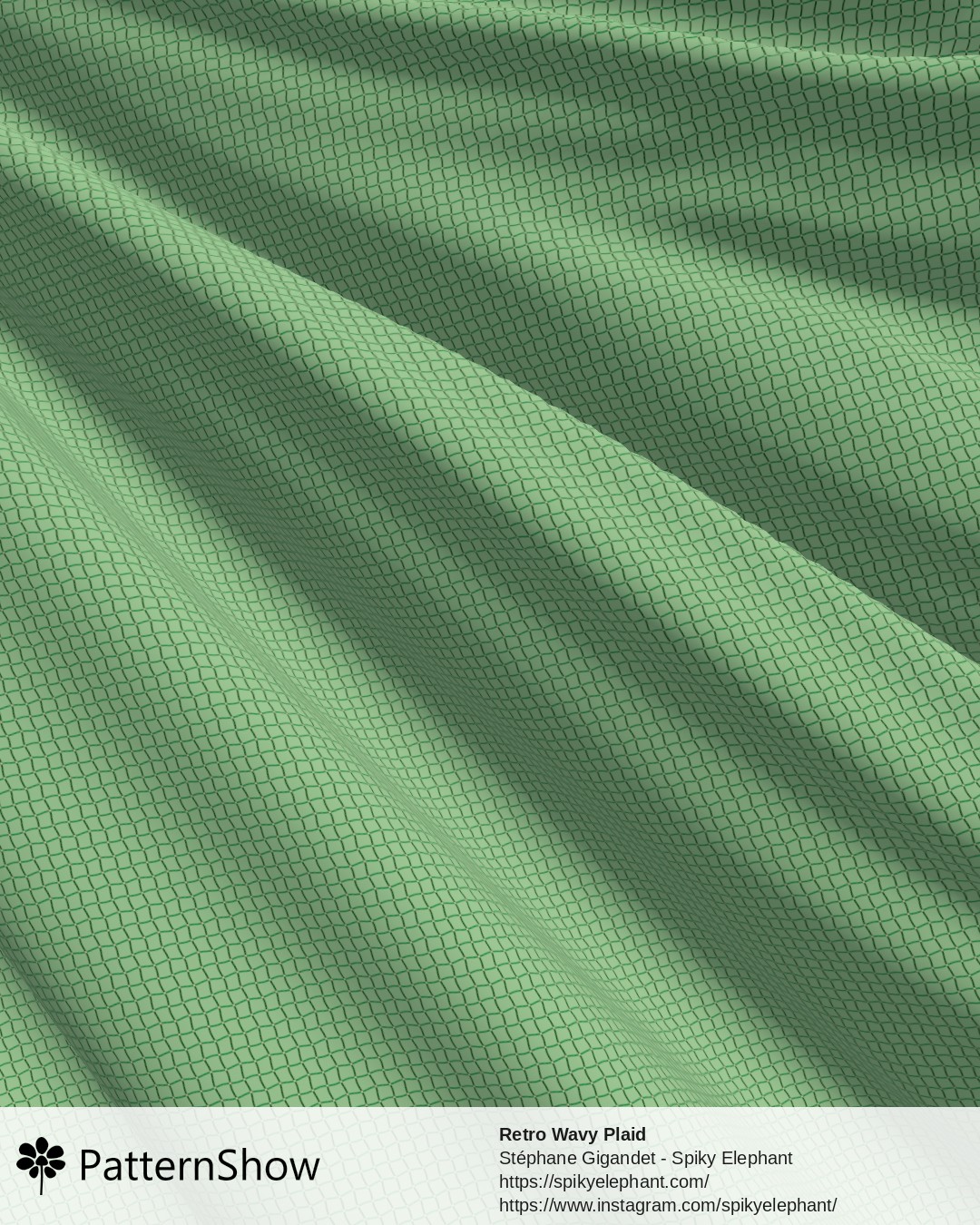 Retro Wavy Plaid - retro-groovy-gingham.green-cream.3600x3600