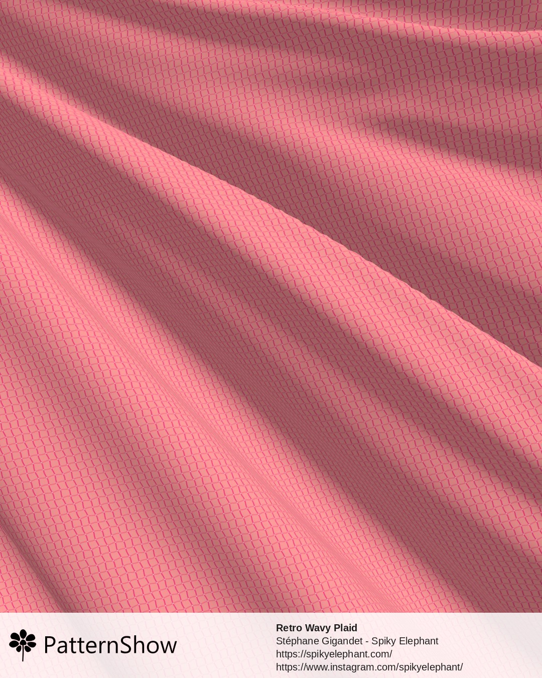 Retro Wavy Plaid - retro-groovy-gingham.rose-magenta-pink-cream.3600x3600