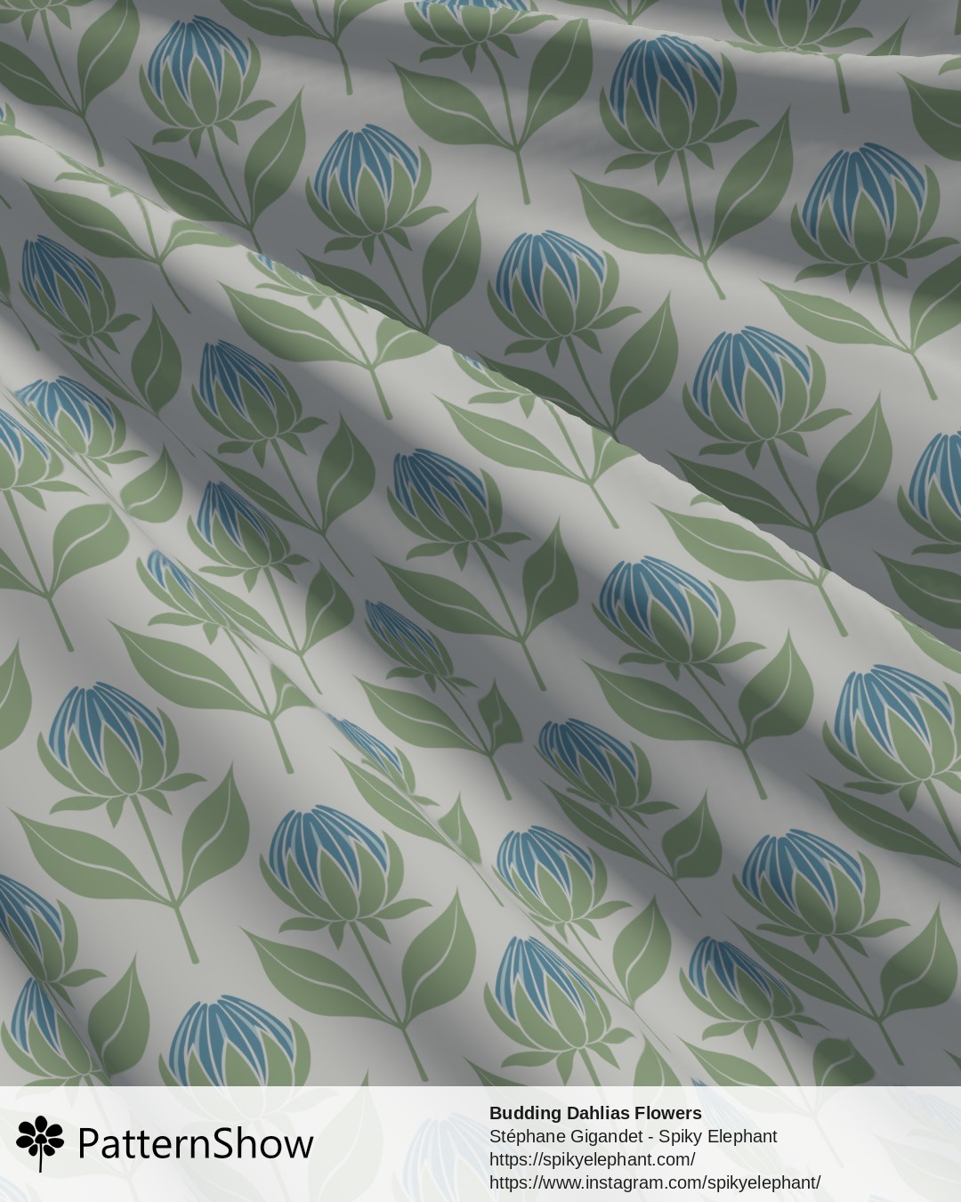 Budding Dahlias Flowers - budding-dahlias.blue-cream.3600x3600