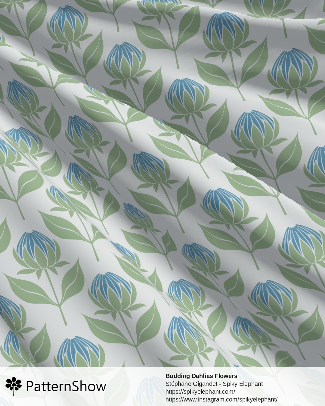 Budding Dahlias Flowers - budding-dahlias.blue-cream.3600x3600