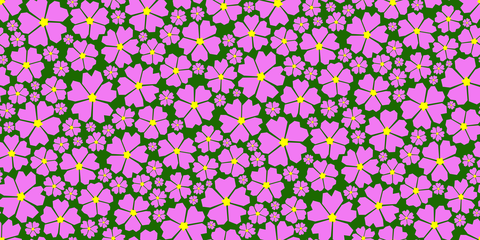 Pink on Emerald Green