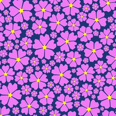 Allover Primrose - Pink on Navy Blue