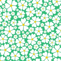 Allover Primrose - White on Forest Green