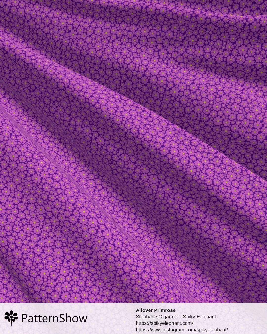 Allover Primrose - Pink on Purple