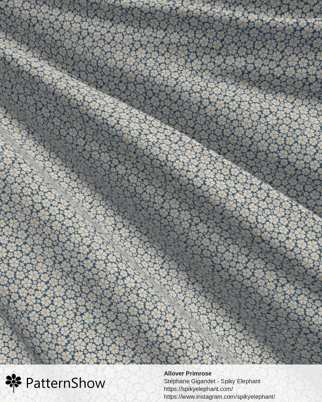 Allover Primrose - White on Grey