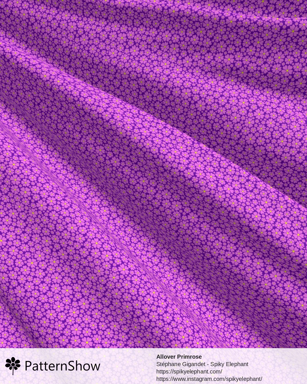 Allover Primrose - Pink on Purple