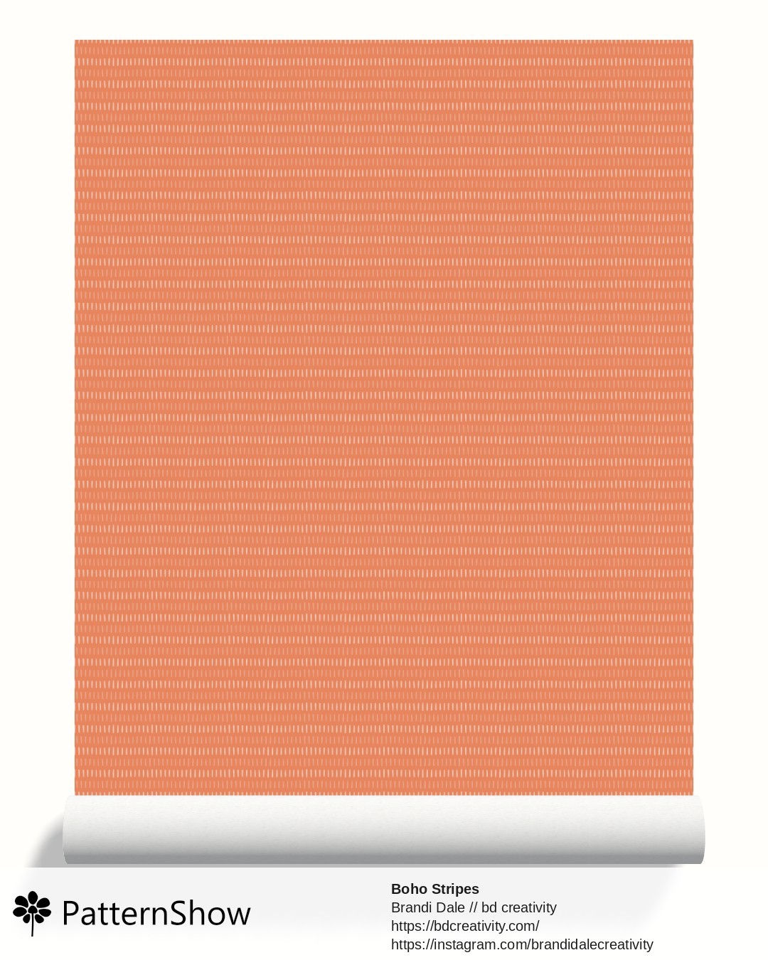 Boho Stripes wallpaper - Peach and Orange