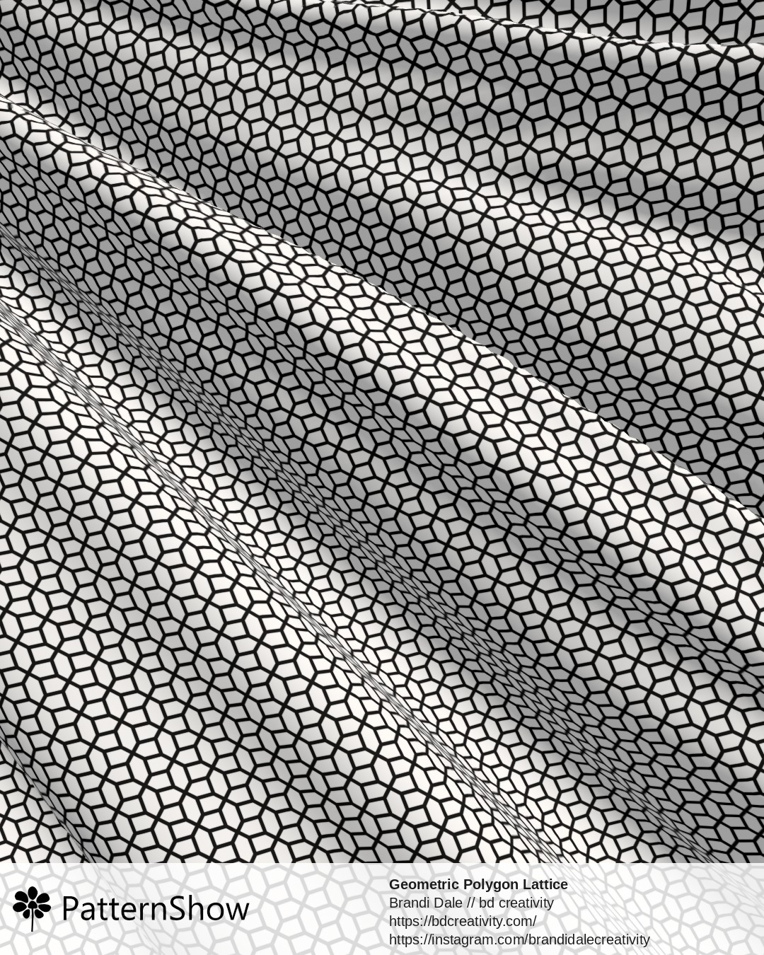 Geometric Polygon Lattice - Black and White