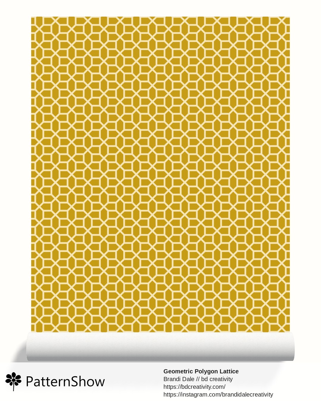 Geometric Polygon Lattice wallpaper - Ochre