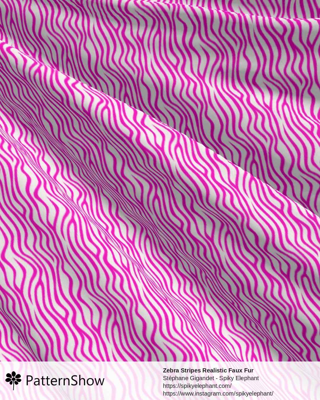 Zebra Stripes Realistic Faux Fur - zebra-stripes2.hot-pink-white.3600x3600