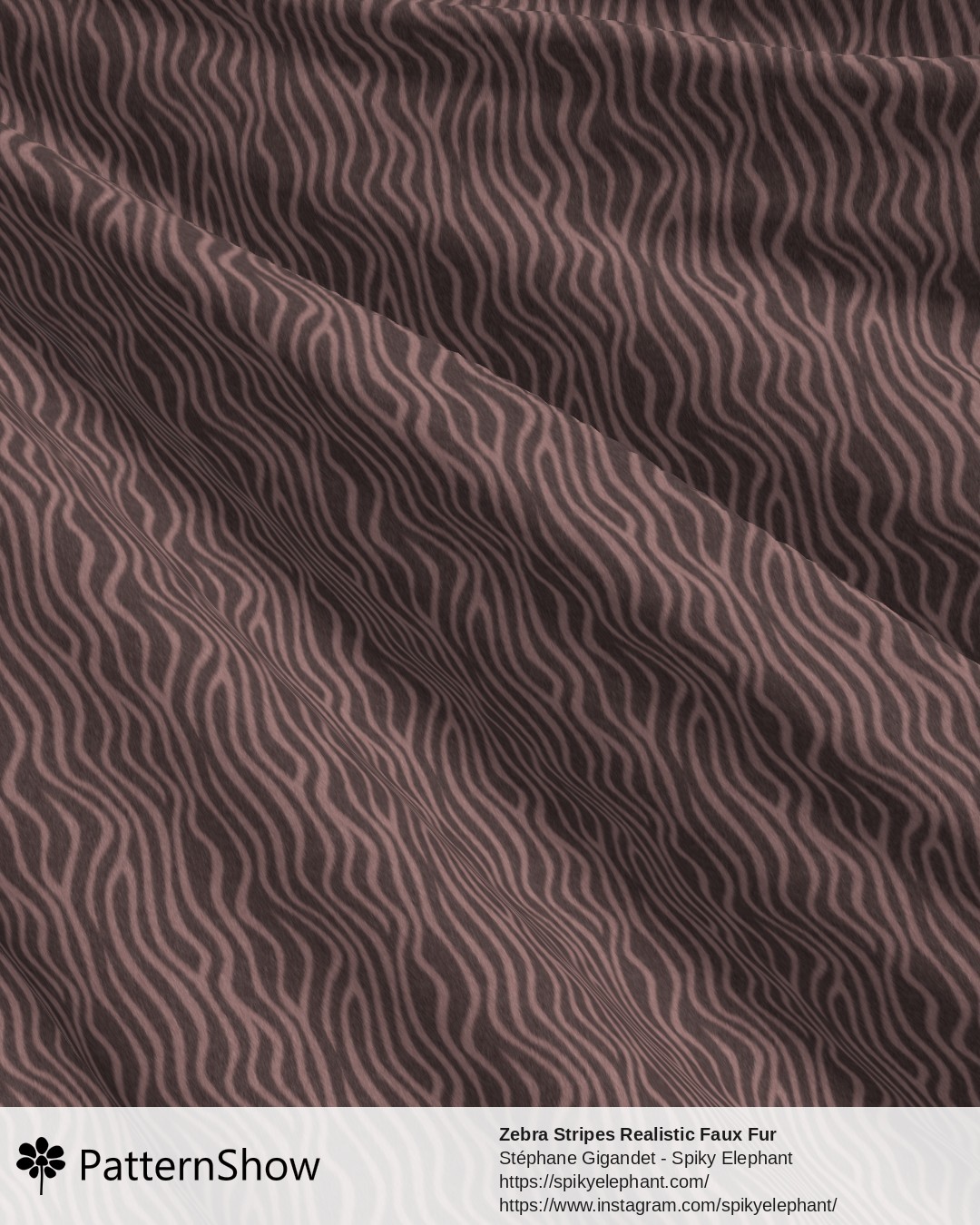 Zebra Stripes Realistic Faux Fur - zebra-stripes2.dark-brown-tan.3600x3600