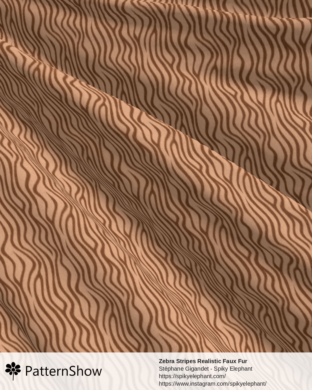 Zebra Stripes Realistic Faux Fur - zebra-stripes2.brown-chocolate-caramel.3600x3600