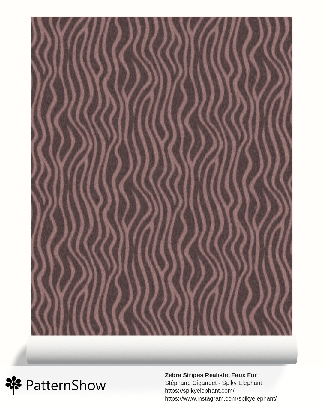Zebra Stripes Realistic Faux Fur wallpaper - zebra-stripes2.dark-brown-tan.3600x3600