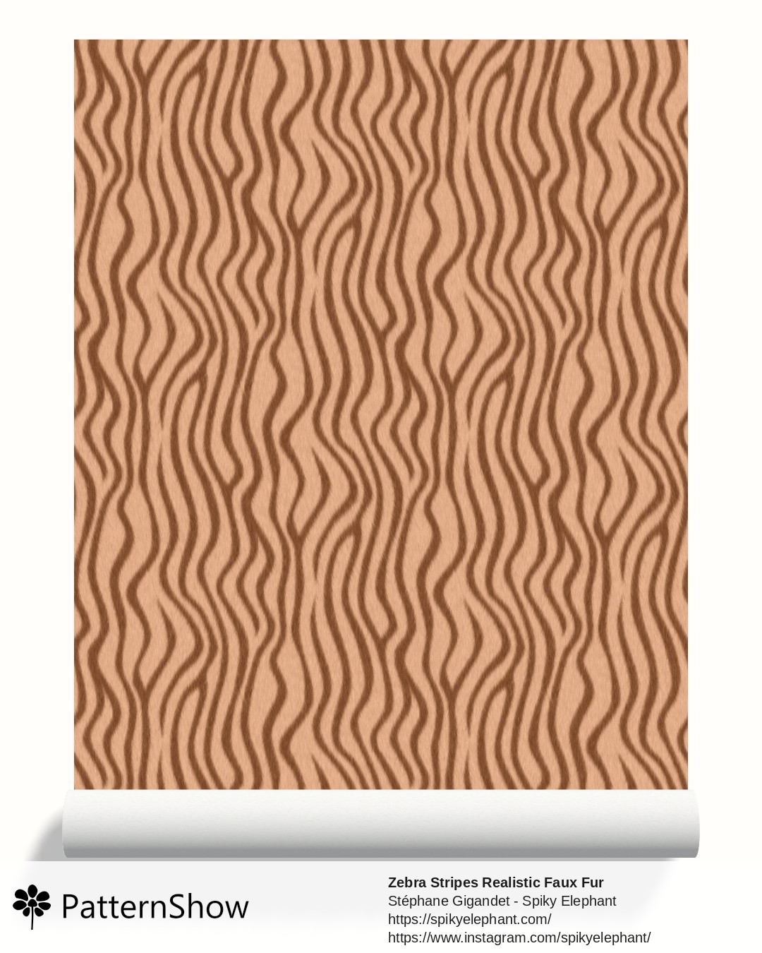 Zebra Stripes Realistic Faux Fur wallpaper - zebra-stripes2.brown-chocolate-caramel.3600x3600
