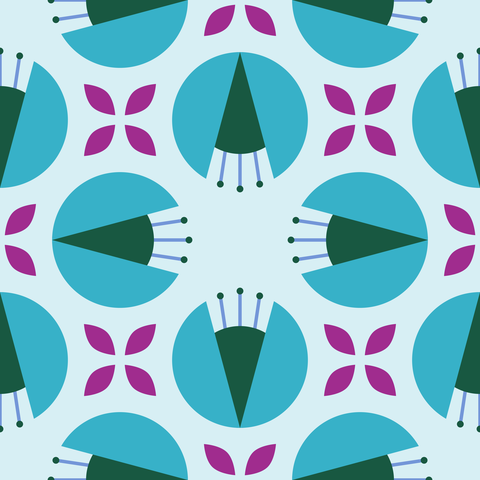 Blue and Green on Light