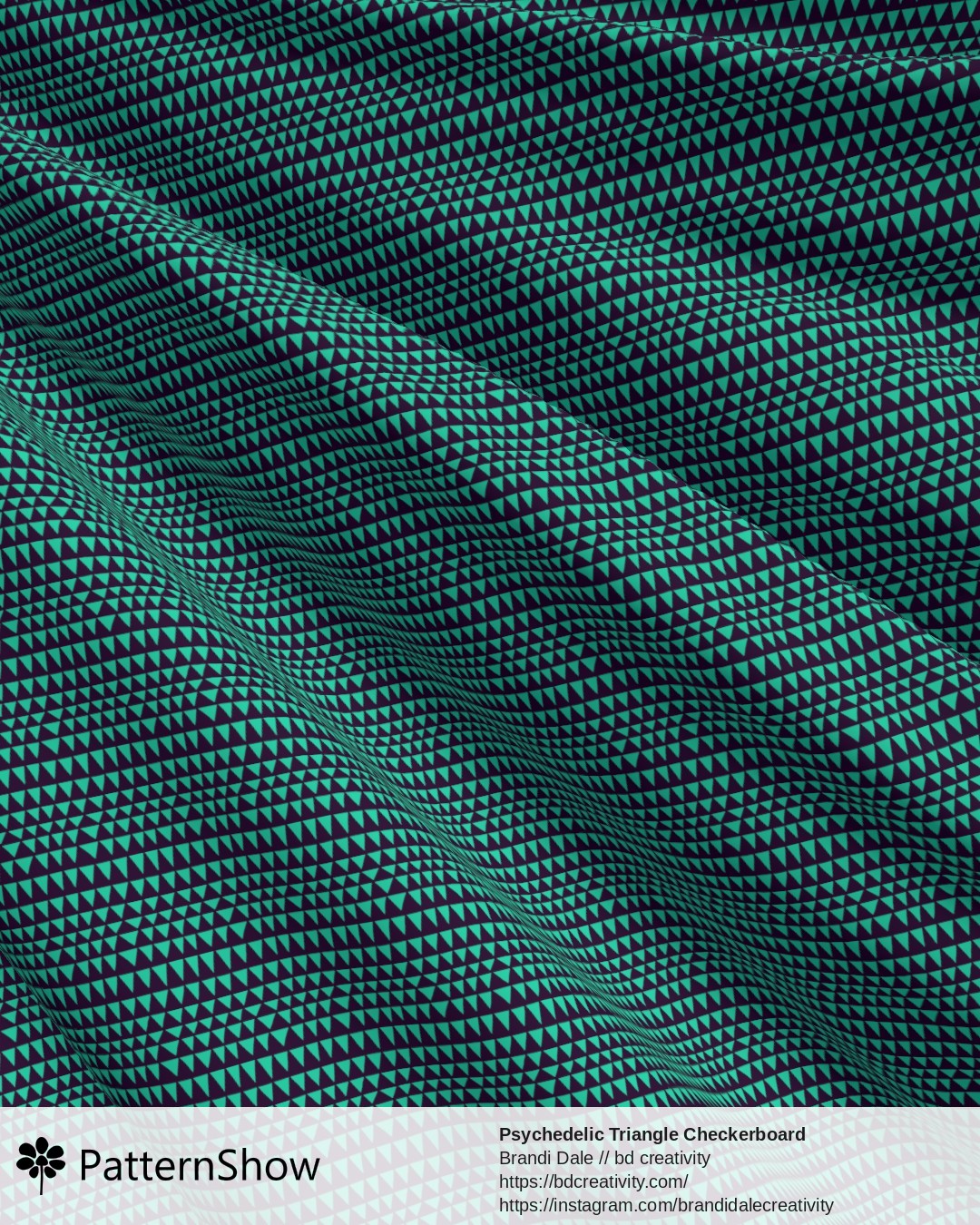 Psychedelic Triangle Checkerboard - Green and Violet
