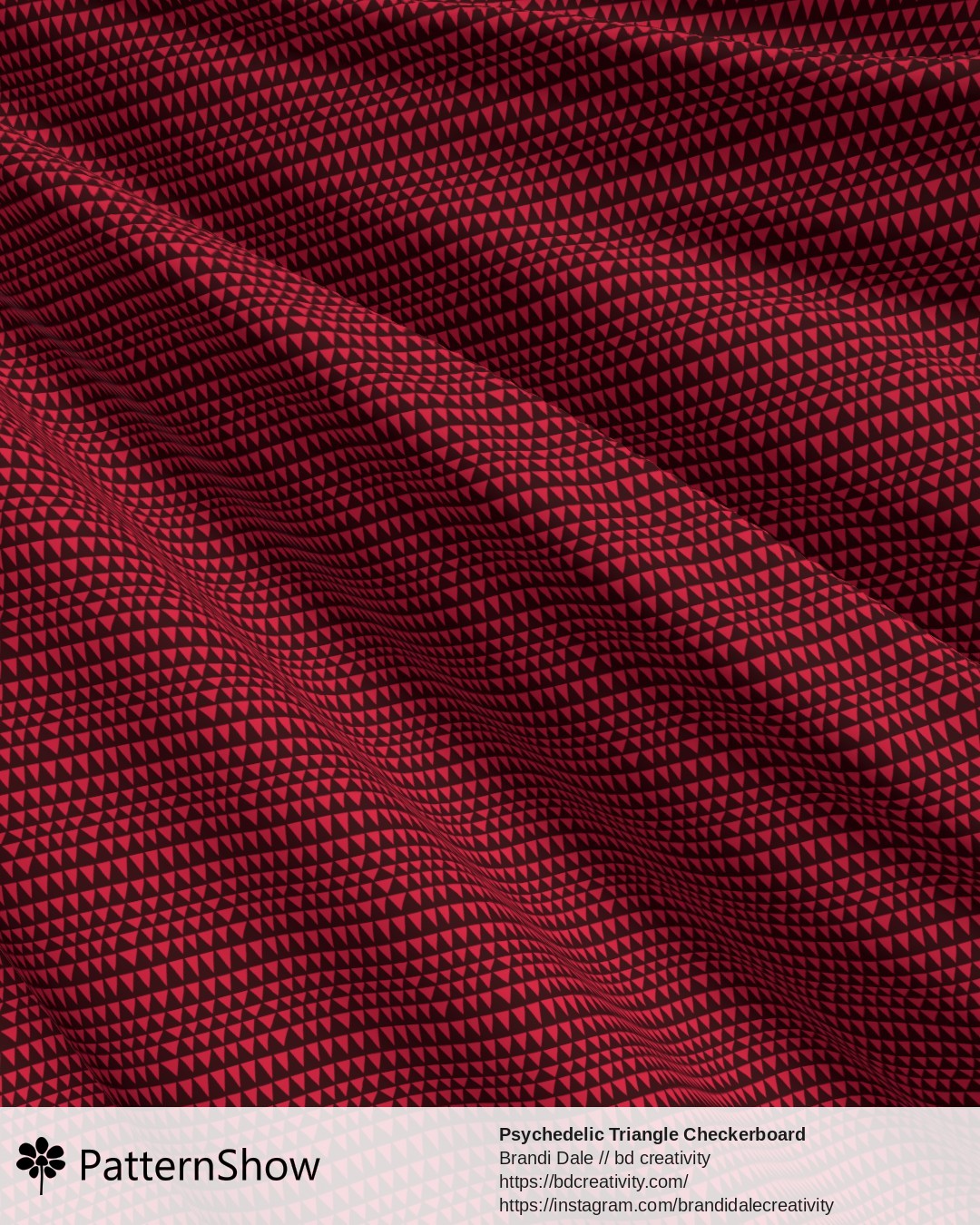 Psychedelic Triangle Checkerboard - Red and Maroon