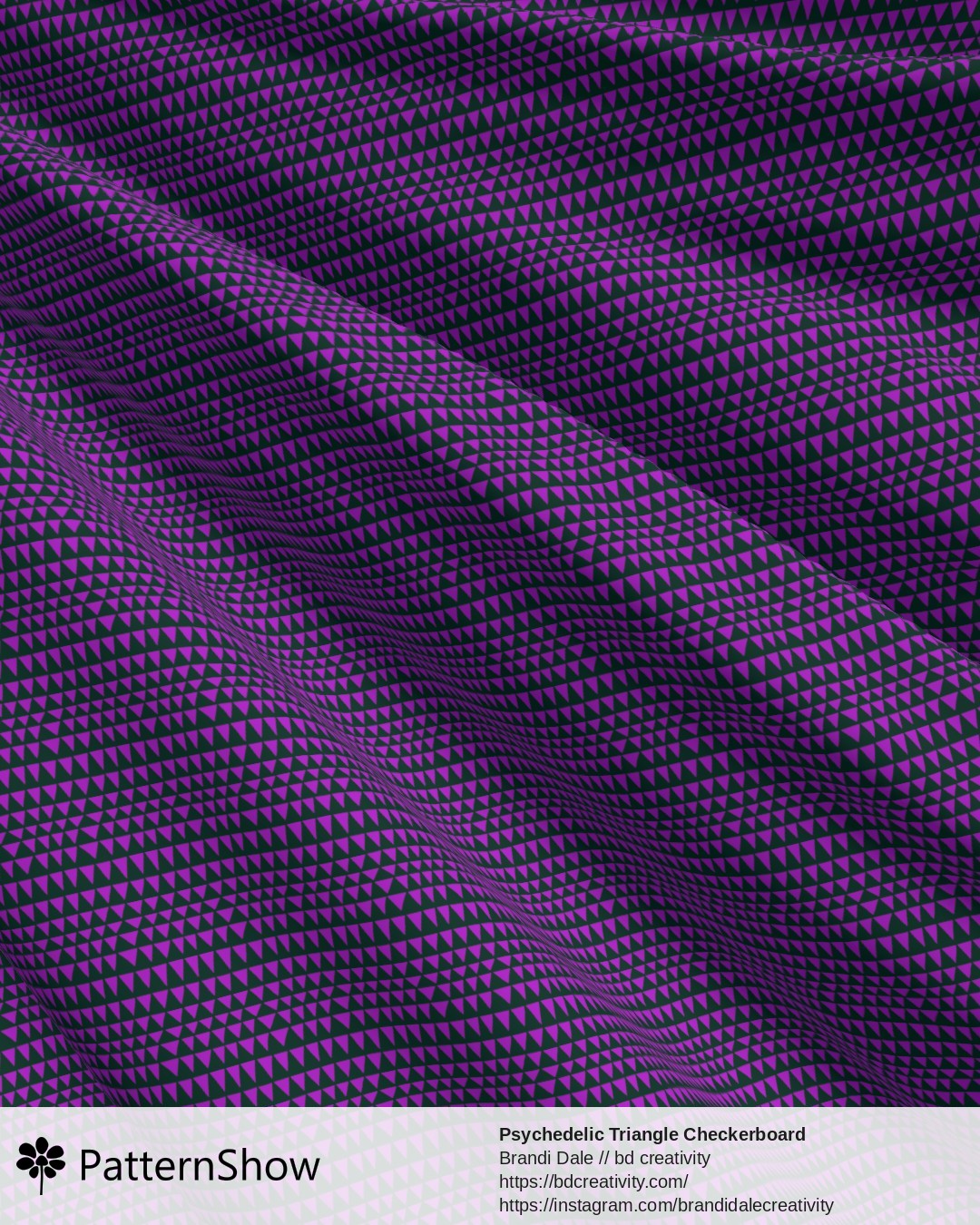 Psychedelic Triangle Checkerboard - Violet and Dark Green