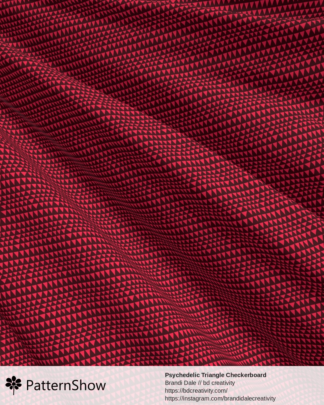 Psychedelic Triangle Checkerboard - Red and Maroon