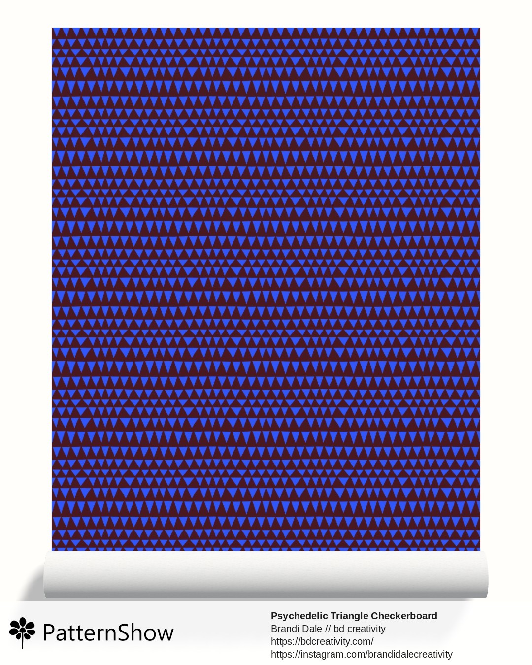 Psychedelic Triangle Checkerboard wallpaper - Blue and Maroon