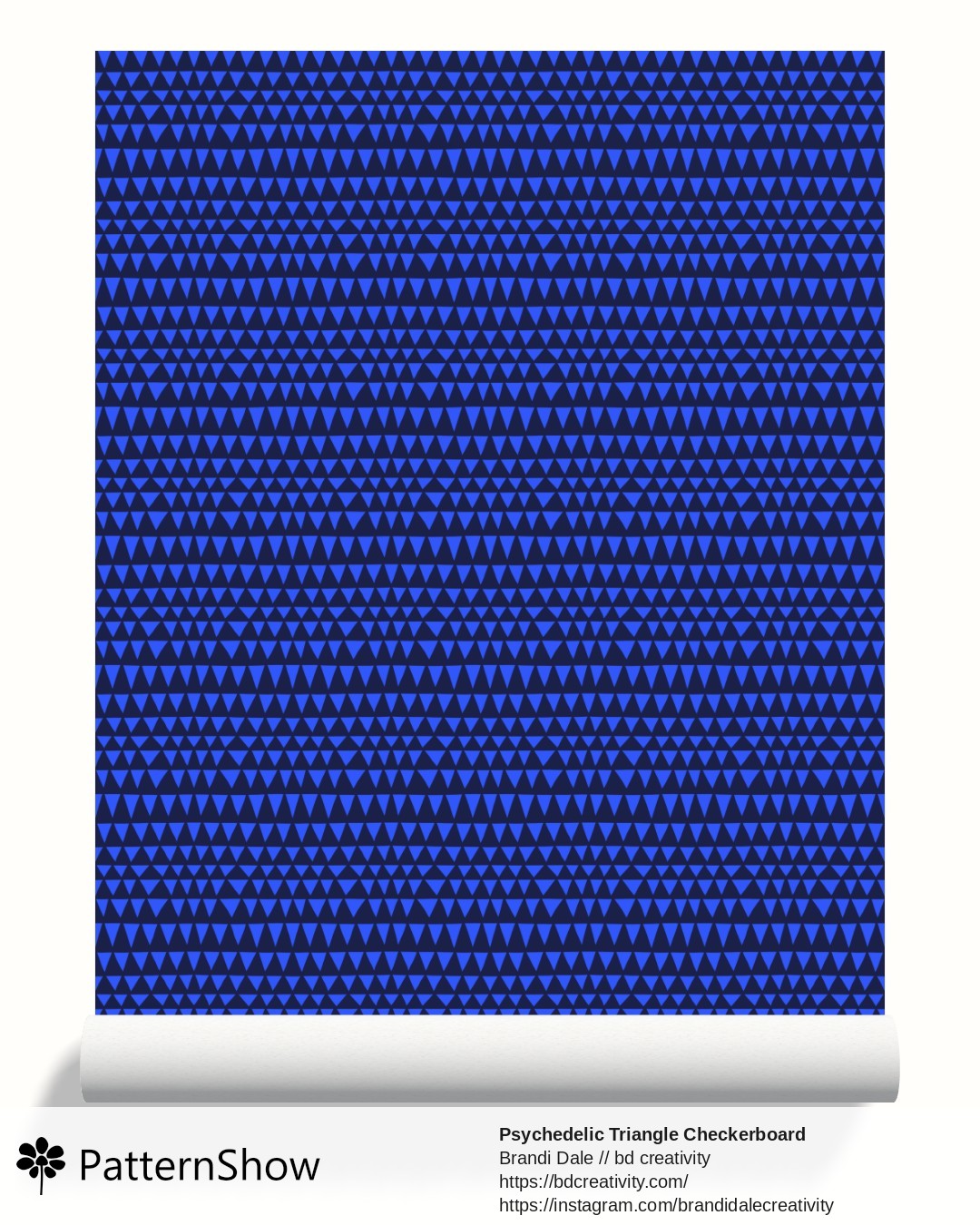 Psychedelic Triangle Checkerboard wallpaper - Blue