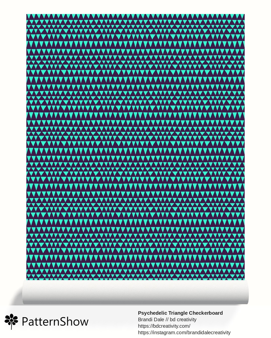 Psychedelic Triangle Checkerboard wallpaper - Green and Violet