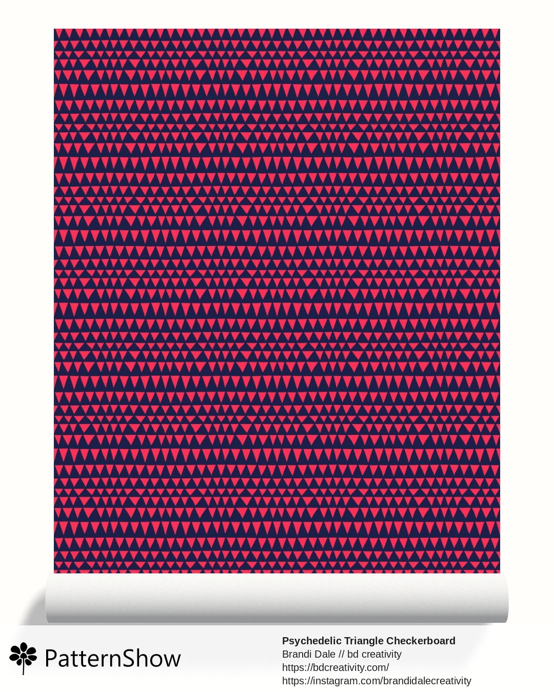 Psychedelic Triangle Checkerboard wallpaper - Red and Dark Blue