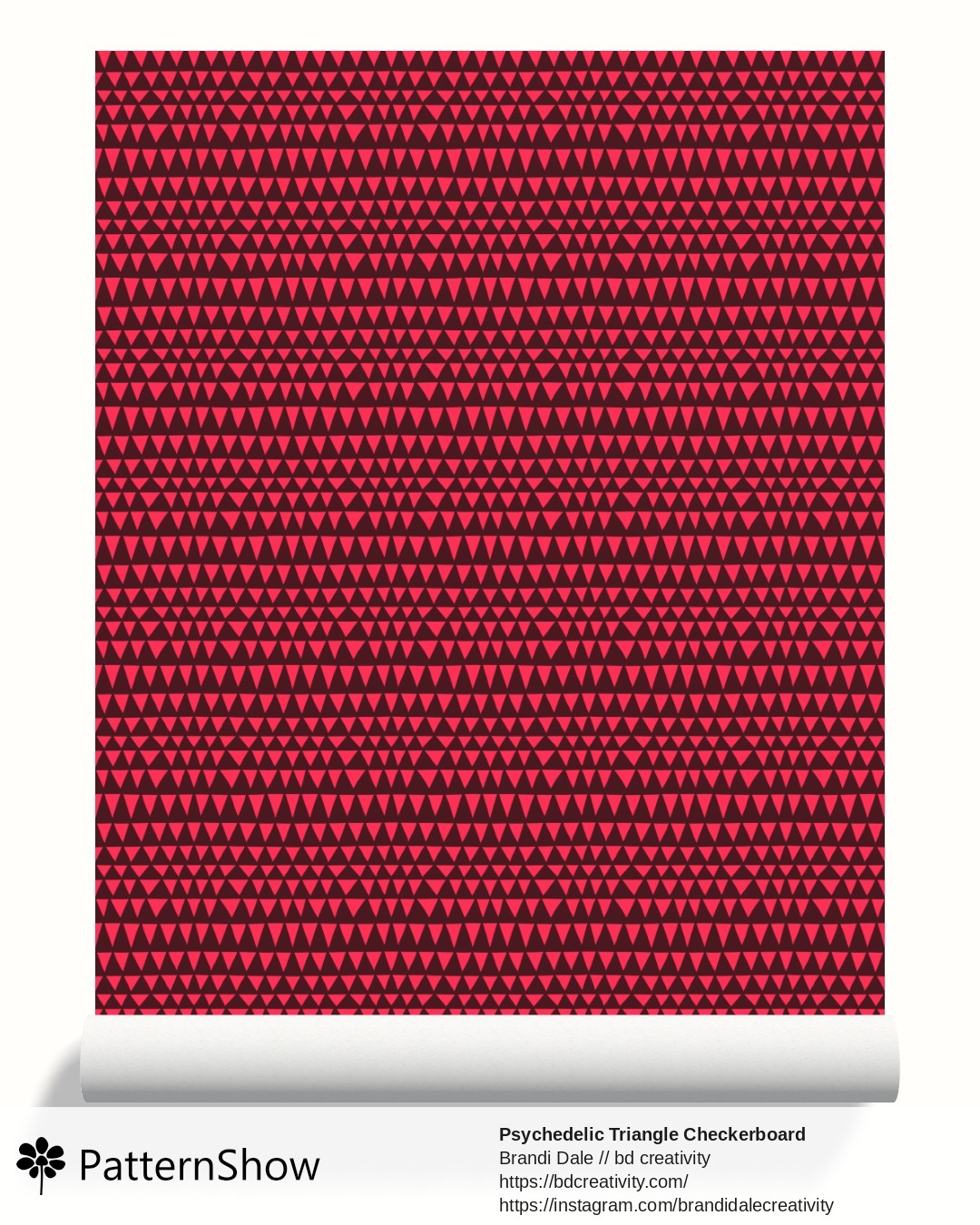 Psychedelic Triangle Checkerboard wallpaper - Red and Maroon