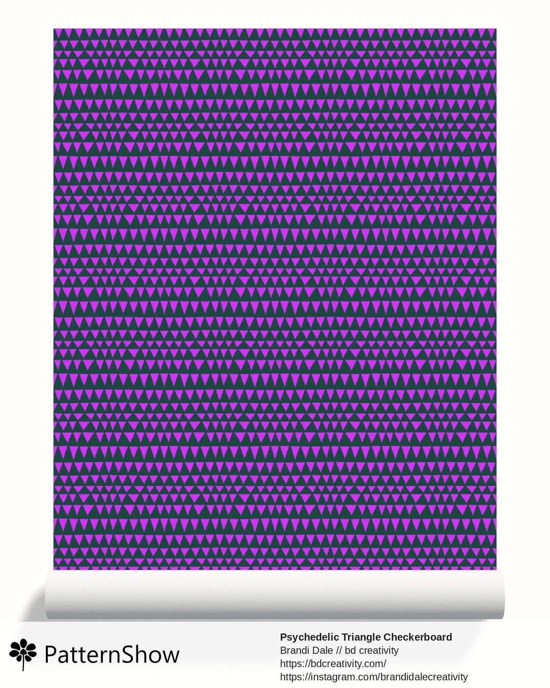 Psychedelic Triangle Checkerboard wallpaper - Violet and Dark Green