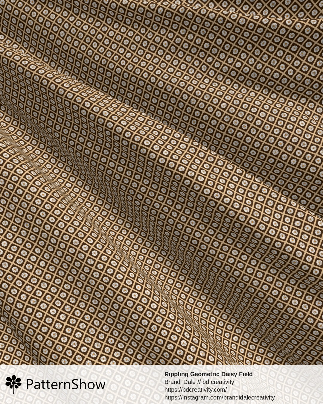 Rippling Geometric Daisy Field - Earth Tones