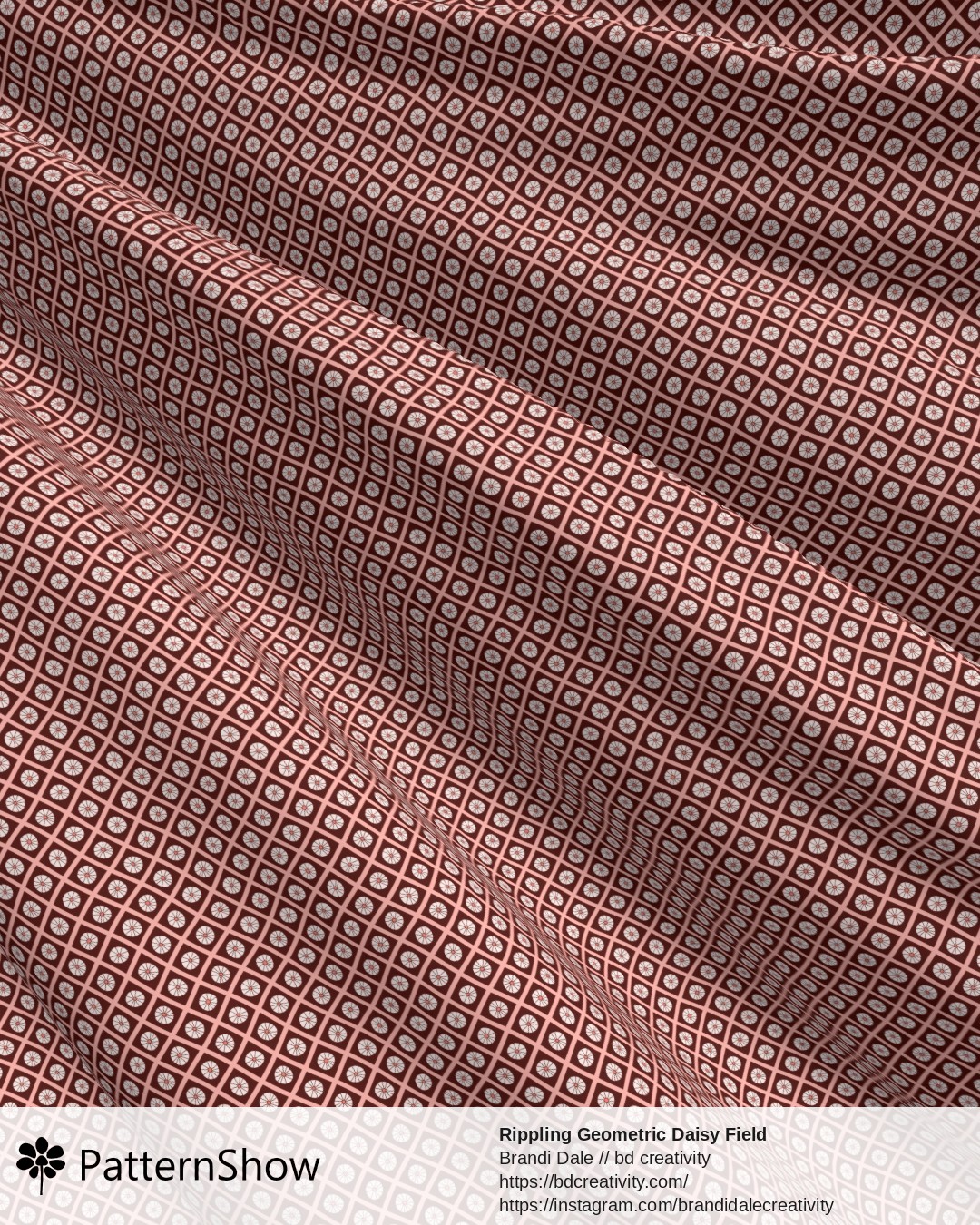 Rippling Geometric Daisy Field - Peach