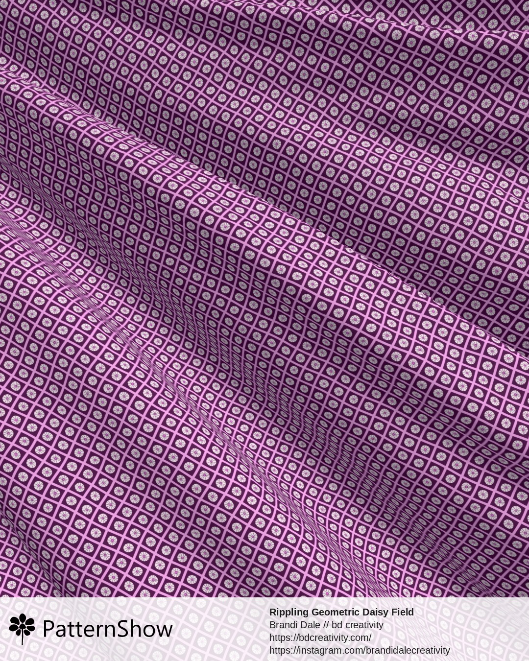 Rippling Geometric Daisy Field - Pink