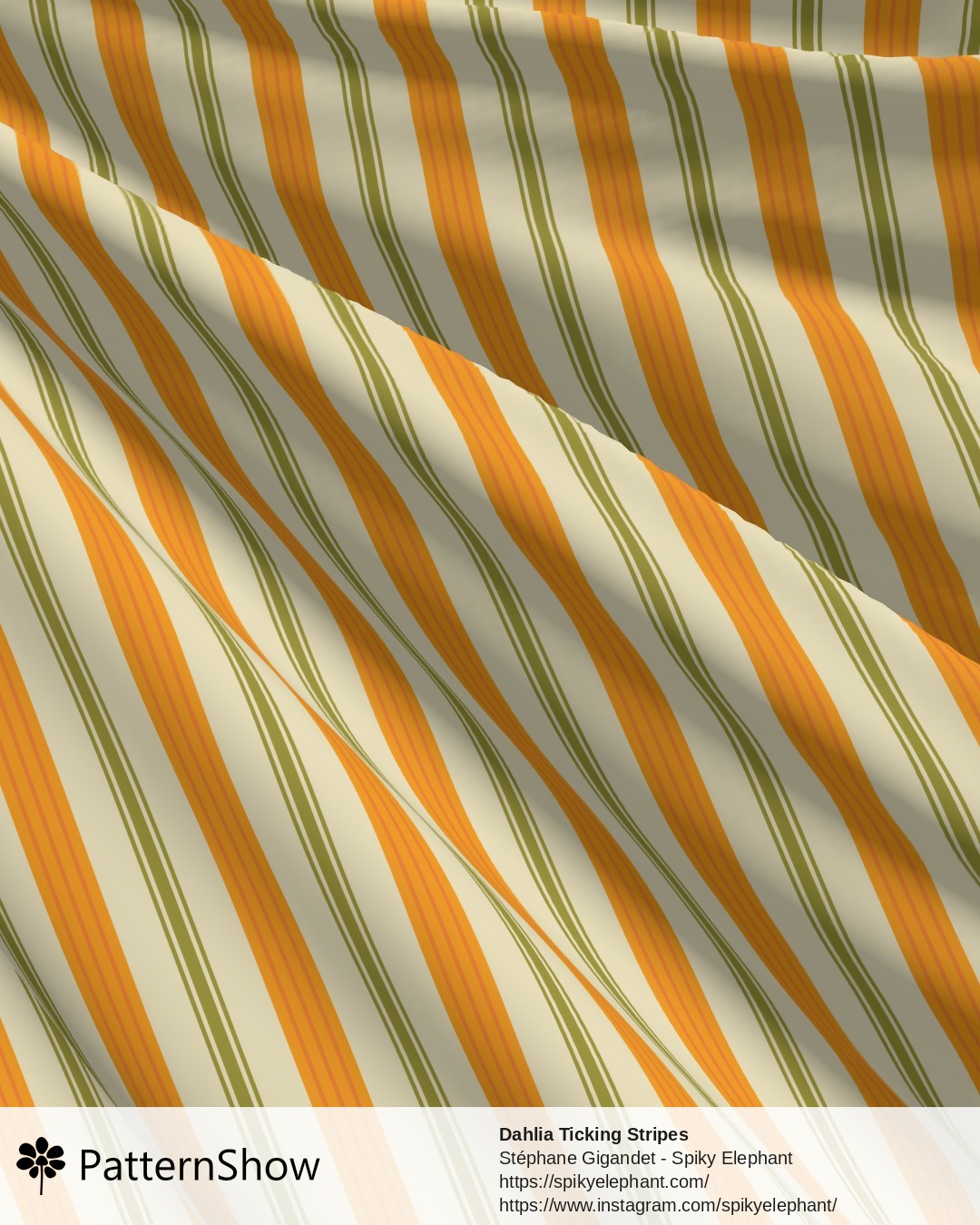 Dahlia Ticking Stripes - dahlias-coordinates-2.orange-yellow-cream.3600x3600