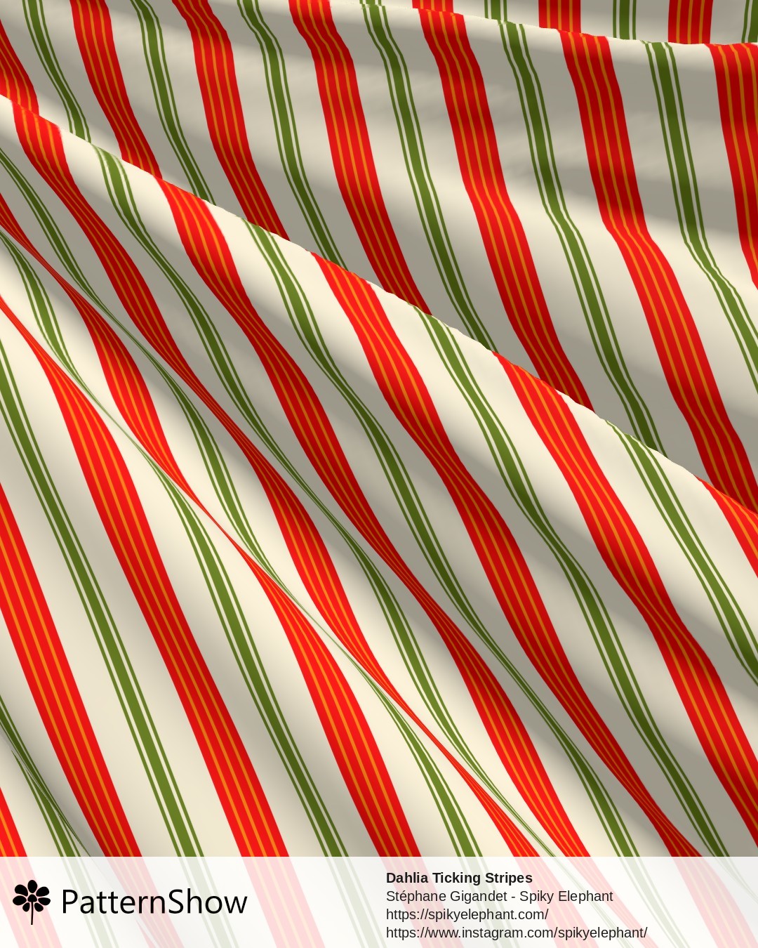 Dahlia Ticking Stripes - dahlias-coordinates-2.red-orange-yellow-cream.3600x3600