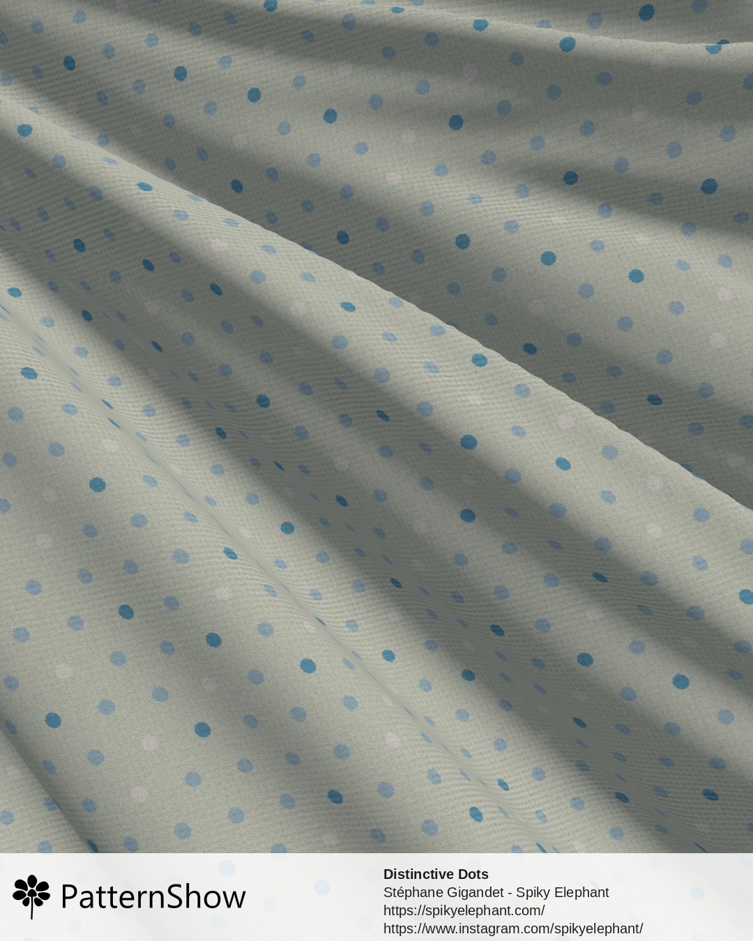 Distinctive Dots - Baby Blue Sage Green Cream
