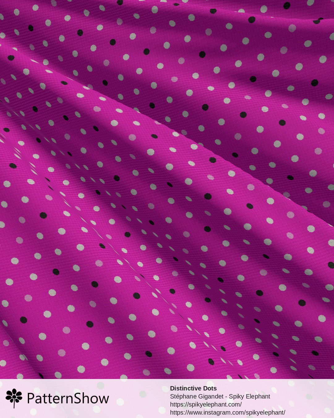 Distinctive Dots - White Pink Black Hot Pink Purple