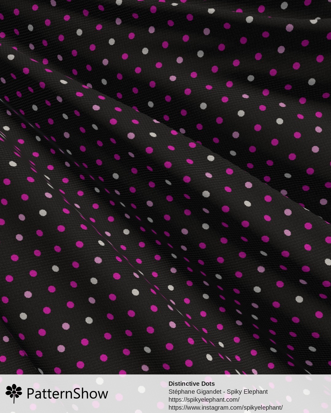 Distinctive Dots - Purple Hot Pink White Dark Grey Black