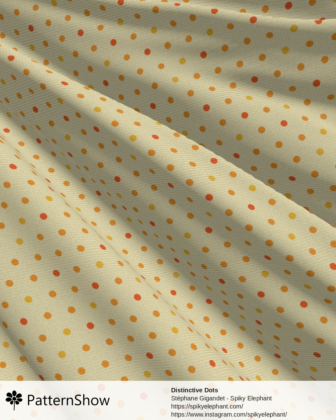 Distinctive Dots - Red Orange Yellow Cream