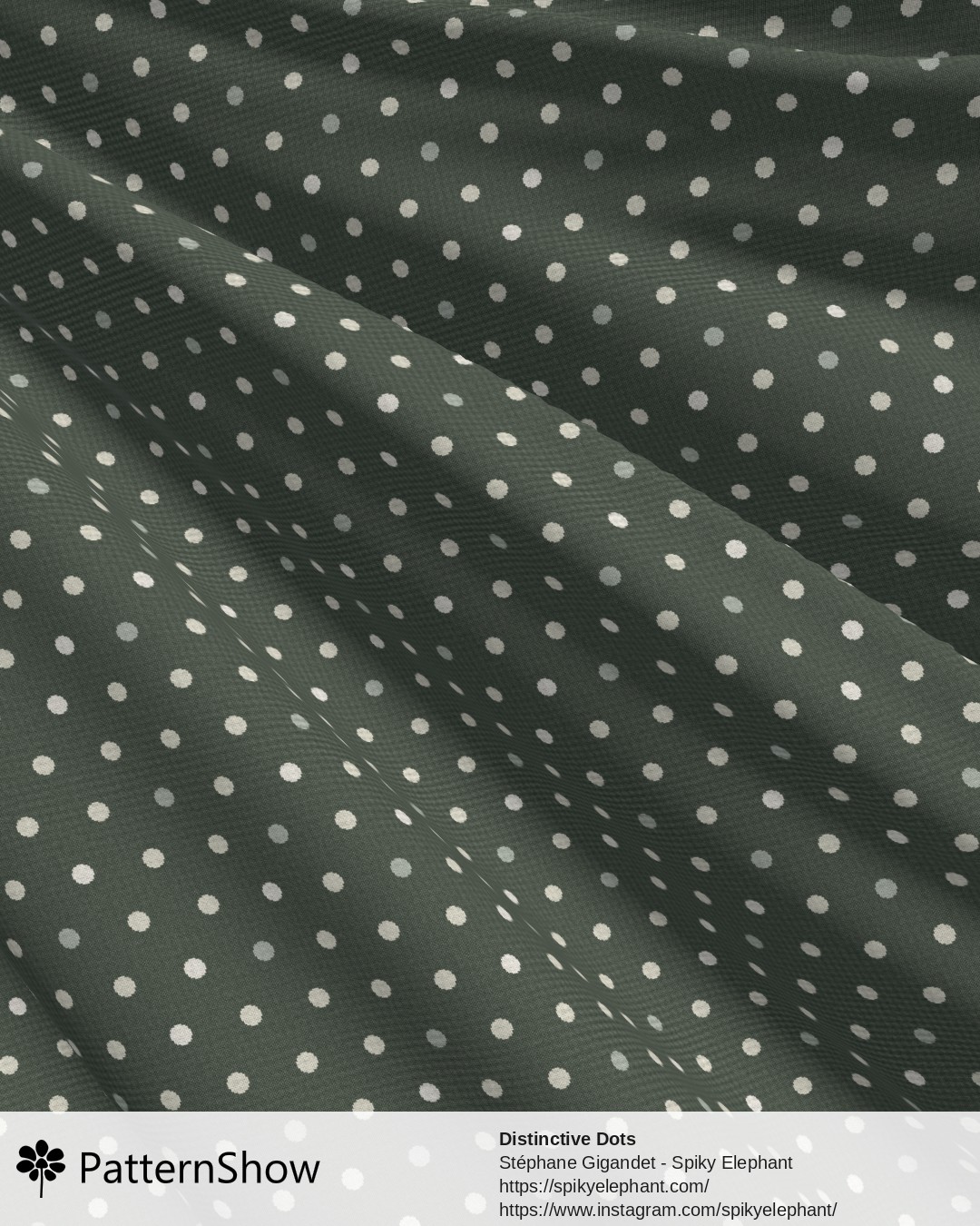 Distinctive Dots - White Cream Grey Sage Green