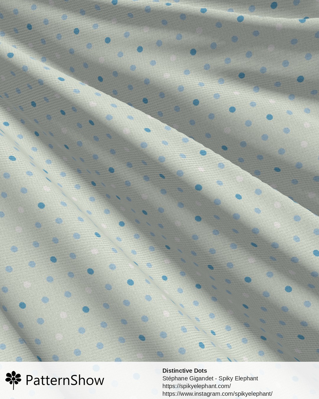 Distinctive Dots - Baby Blue Sage Green Cream