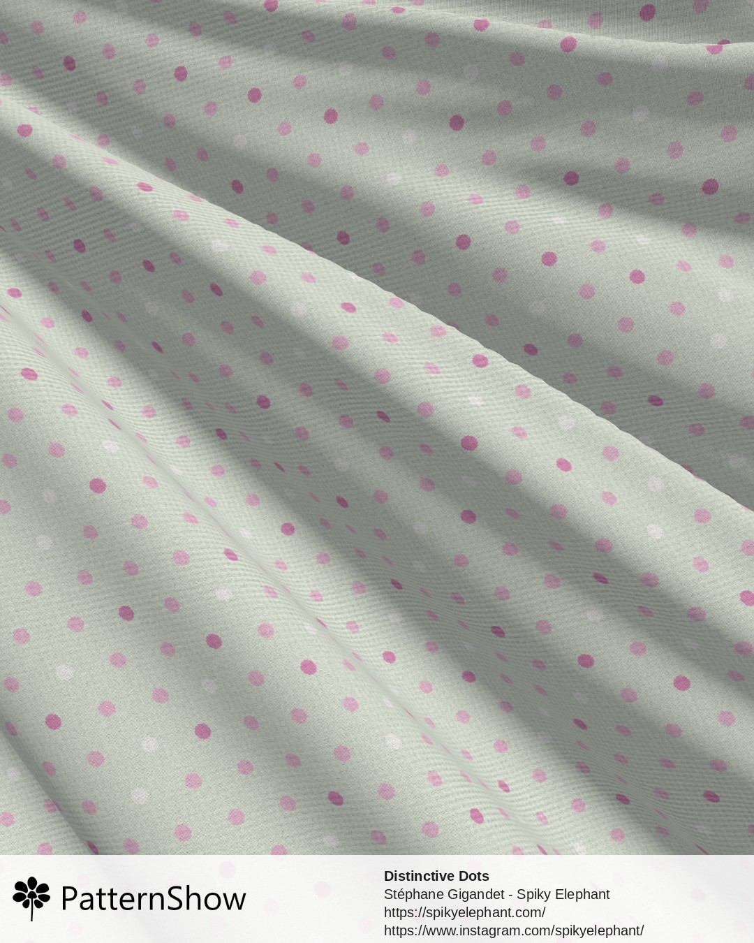 Distinctive Dots - Baby Pink Sage Green Cream